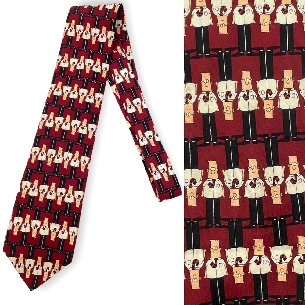 Dilbert men’s tie neckwear Cartoon favorite Father’s Day Gift Y2K Bundle Me!‍﻿﻿﻿